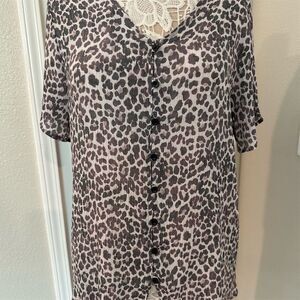 LuLaRoe Women's XL Animal Print Button-Up Top Multicolor size XL